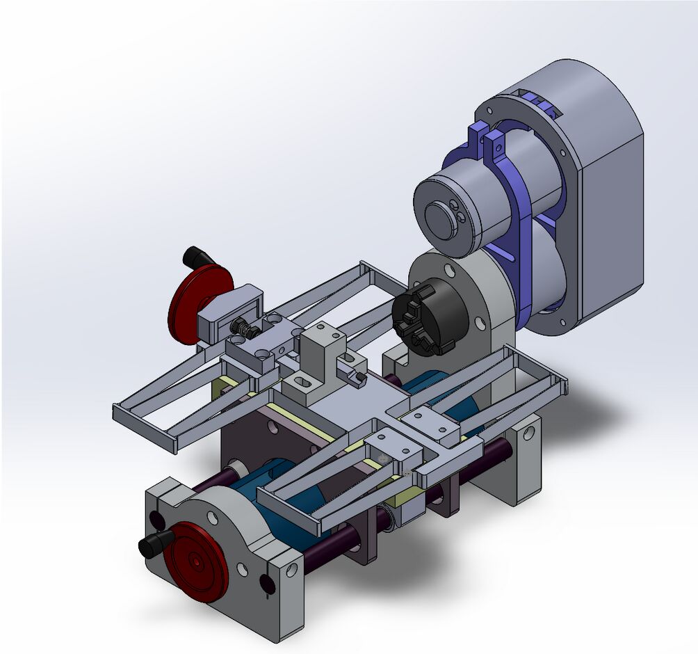 CAD of the lathe assembly in SolidWorks