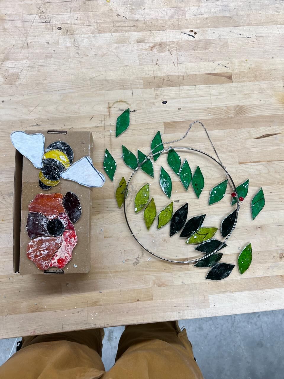 Stained glass in progress